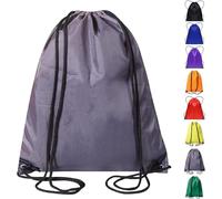 WESTWOOD FOX Drawstring Gym Bag String Bags Gym Sack Backpack PE Bags for Women Men Trainer Swimming Bag Travel Beach School Holidays Suitable for Sports,kids,Boys,Girls (Grey)