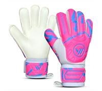 WESTWOOD FOX Goalkeeper Gloves,Finger Protection Soccer Goalie Gloves for Kids,Youth,Adults,Heavy Grip Palm with Dumbo latex 4+3 mm,Wrist Support (PINK-WHITE, Size 10 suitable for Adult-L)