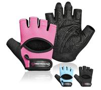 WESTWOOD FOX Gym Gloves for Men & Women-Ventilated Weight lifting,Fitness,Cycling & Training Gloves with Thick Padding,Full Palm Protection,Non-Slip Grip,Breathable Mesh,Shock Absorption (PINK, L)