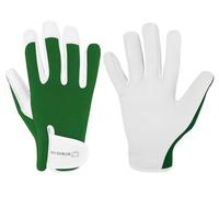 WESTWOOD FOX Ladies/Mens Leather Gardening Gloves Thorn Proof Rigger Garden work gloves, Safety Working Gloves, Premium Quality (Green, S)
