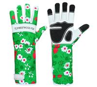 WESTWOOD FOX Leather Gardening Gloves Long Forearm Protection Sleeves Thorn Proof Work Gloves Rose Pruning Garden Safety Breathable Durable Thick Palm Gauntlet Gift for Men and Women (Green, S)