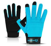 WESTWOOD FOX Safety Work Gloves Heavy Duty Gardening Gloves for Men Thorn Proof Padded Palm Protection Touch Screen Breathable Builder Mechanic Working Multi-Functional (Cyan, Medium)