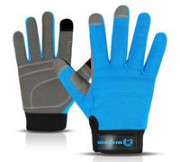 WESTWOOD FOX Safety Work Gloves Heavy Duty Gardening Gloves for Men Thorn Proof Padded Palm Protection Touch Screen Breathable Builder Mechanic Working Multi-Functional (Blue, XL)