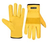 WESTWOOD FOX Thorn Proof Gardening Gloves Premium Leather Work Gloves with Adjustable Elastic Wrist, Heavy Duty Garden Gloves for Rose Pruning, Weeding, Digging, Planting, Gifts for Men & Women