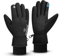 WESTWOOD FOX Waterproof Winter Gloves for Men - Windproof, Warm Ski Gloves with Touchscreen, Anti-Slip Grip for Cycling, Snowboarding, Hiking, Running, Driving & Outdoor Sports (Black, L)