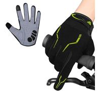 WESTWOOD FOX WFX Cycling Gloves Full Finger Mountain Bike Gloves Touchscreen MTB Gloves Padded Anti-Slip MTB Road Biking Sports Gloves for men and women (Neon Black, S)