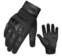 WESTWOOD FOX WFX Motorcycle Gloves for Men and Women Hard Knuckle Full Finger Touchscreen Motorbike Gloves for Bike Riding Hiking Camping (BLACK, XL)