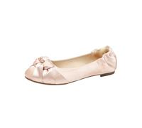WESUF Satin Ballet Flats for Women Round Toe Slip On Ballerina Pumps | Microfiber Lining,Microfiber Insole,Rubber Sole,Champagne Coffee Brown,Four Seasons,Elegant Style