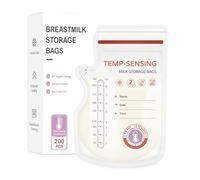 WeSweet 200Pcs Temp-Sensing Breast Milk Storage Bags- 250ml Milk Storage Bags for Breastfeeding with Pour Spout | BPA Free No-Leak