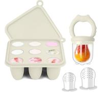 WeSweet Fruit Feeder for Baby - Silicone Fruit Food Feeder- Breastmilk Popsicle Freezer Molds for Baby Teething & Infant Self Feeding Ideal Mum to Be Gifts (Cat Beige)
