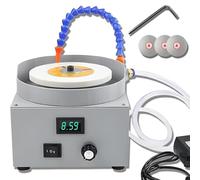 Wet and Dry Knife Sharpening Machine, Electric Wet Bench Sander with Grinding Wheel & 3 Diamond Discs, 0-2000rpm Adjustable Speed for Jade, Glass & Stone