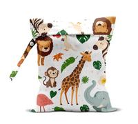 Wet Bag for Swimsuit Travel Pool Baby Cloth Diapers Dirty Yoga Gym Clothes Beach Bags Summer Gifts for Women Men Beach Vacation Essentials Jungle Animals Waterproof Wet Dry Bag Travel Laundry Bags