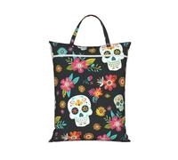 Wet Bag Travel Laundry Bag 1pc(Flower Patterned Skull)