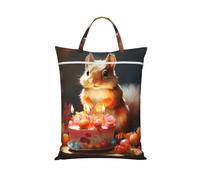 Wet Bag Travel Laundry Bag 1pc(Watercolor Cake Squirrel)