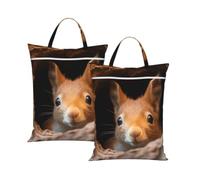Wet Bag Travel Laundry Bag 2pcs(Tree Hole Cute Squirrel)