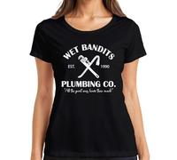 Wet Bandits Plumbing Co. Kevin Home Alone Wet Bandits - Christmas Xmas Women's T-Shirt, black, M