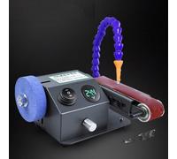 Wet Bench Sander Mini Electric Knife Sharpener - Adjustable Workbench Angle, Max Speed 13000RPM, LCD Display, 10 Abrasive Belts for Grinding and Polishing Metal and Wood