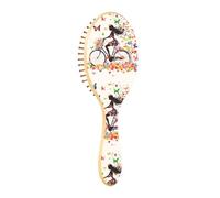 Wet Brush Detangler Hair Brush - All Hair Types - Soft Bristles Glide Through Tangles with Ease Girl Bicycle Flower Butterfly for Wet & Dry Hair