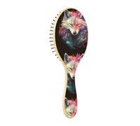 Wet Brush Detangler Hair Brush - All Hair Types - Soft Bristles Glide Through Tangles with Ease Green Eyes Wolf for Wet & Dry Hair