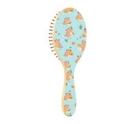 Wet Brush Detangler Hair Brush - All Hair Types - Soft Bristles Glide Through Tangles with Ease Swimming Cute Capybaras for Wet & Dry Hair