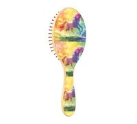 Wet Brush Detangler Hair Brush - All Hair Types - Soft Bristles Glide Through Tangles with Ease Unicorn Standing on The Rainbow Hand-painted Illustrat for Wet & Dry Hair