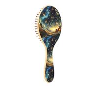 Wet Brush Detangler Hair Brush - All Hair Types - Soft Bristles Glide Through Tangles with Ease Zodiac Stars in Night Sky for Wet & Dry Hair