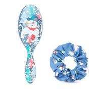 Wet Brush Festive Frosty The Snowman Orginal Detangler. Ultra Soft bristles for all hair types, 1 brush and a scrunchie with every festive brush gift set
