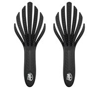 Wet Brush Go Green Curl IntelliFlex Detangling Hair Brush, Ultra Soft for Curly Hair, No Split Ends & Pain Free, 2 Pack, Black