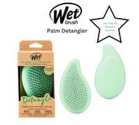 Wet Brush Go Green Palm Detangler Hair Brush Tea Tree Oil Blended Cushion Green