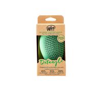 WetBrush Go Green Palm Detangler with Ultra Soft Intelliflex Bristles to Gently Separate Knots With Ease, Unique Shape for Comfort Palm Fit, Infused with Tea Tree Oil for Scalp Health, Green