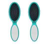 Wet Brush Pop and Go Detangler Hair Brush, Teal - Detangling Travel Hair Brush - Ultra-Soft IntelliFlex Bristles Glide Through Tangles with Ease - Pain-Free - All Hair Types (Pack of 2)