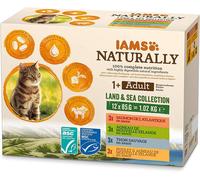 Wet Cat Food in Sauce, 85g Pack of 12, Fish/Meat for Adults