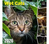 Wet Cats 2026 Calendar: Feline friends caught in fresh rain and playful puddles