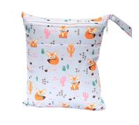 Wet Dry Bag for Cloth Nappies, Treer Reusable Waterproof Nappy Storage Bags Hanging Pockets with Zipper for Baby Diaper, Travel, Beach, Swimwear, Pool, Daycare -2 Pcs (28x36cm,Orange Cactus)