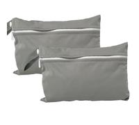 Wet Dry Bags 5.9 × 8.8 in 2 Pack Small Waterproof Diaper Bag with Single Zipper Reusable Polyester Travel Pouch for Baby Cloth Diapers Swimsuits Makeup Toiletry Storage (Grey)