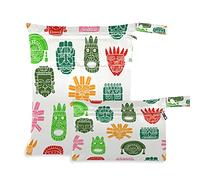 Wet Dry Bags for Diaper Bag Funny Indian Face Painting Cloth Diaper Hanging Wet Bags Waterproof Washable Organizer Pouch with Pocket for Travel Camping Beach
