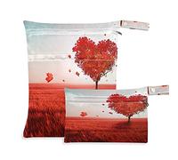 Wet Dry Bags for Diaper Bag Tree of Love Painting Cloth Diaper Hanging Wet Bags Waterproof Washable Organizer Pouch with Pocket for Travel Camping Beach