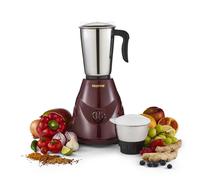 GEEPAS 550W 2-in-1 Mixer Grinder | Stainless Steel Jars & Blades | 3 Speed Control, Perfect for Chutney, Dry & Wet Fine Grinding Mixing | Overload Protection | Powerful Motor | 2 Year Warranty, Maroon