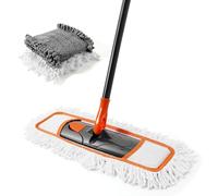 Wet & Dry Mop for Household, CLEANHOME Floor Mop Set with 2 Different Washable Mop Pads and Extendable Long Handle, Wiper Floor, Mop for Hardwood, Marble, Tile Floor Moping.