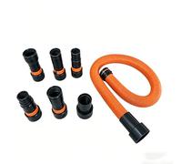 Wet Dry Shop Vacuum Hose Kit, Dust Collection Hose Kit, 20 Foot Long Dust Collection Power Tool Hose Kit with 6 Attachments for Multiple Types/Brands of Power Tools and Work Shop Vacuums (Orange)