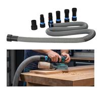 Wet Dry Shop Vacuum Hose Kit, Dust Collection Hose Kit, 20 Foot Long Dust Collection Power Tool Hose Kit with 6 Attachments for Multiple Types/Brands of Power Tools and Work Shop Vacuums (Sliver)