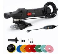 Wet Electric Polisher, 1100W Variable Speed 6-Gear Stone Polishing Machine with Diamond Grinding Wheel & 7PCS Wet Polishing Pads, Water Feed System for Concrete, Granite, Marble & Brick