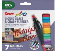 Wet Erase Chalk Marker Medium Tip - Assorted Colours, Pack of 7
