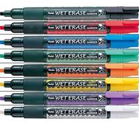 Wet Erase Chalk Marker Pentel Pens Assorted Colours Semi Permanent - Pack 8