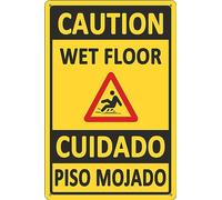 Wet Floor Caution Metal Signs Wall Decor Funny - Retro Sign for Home Living Room Bedroom Decor GiftsTin Sign 8X12 Inches