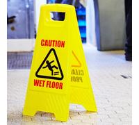 Wet Floor Sign 'A' Frame Yellow Plastic Slippery Floor Warning Sign