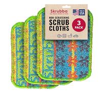 Wet-it! Skrubba 3-Pack Reusable Dish Scrubbers - Non-Scratch Scouring Pads for Kitchen & Household - Eco-Friendly, Dishwasher Safe Scrub Sponges for Dishes, Pots & Pans (Vogue)