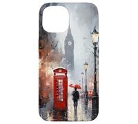 Wet London Iconic Red Phone Booth Clocktower Art Cover Phone Case for iPhone 15