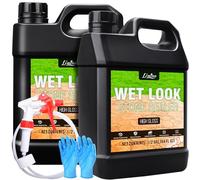 Wet Look Stone Sealer - 1 Gal High Gloss Paver Sealer Stone Colour Enhancer with Long-Lasting Gloss Protection, Stain Proof for Interior and Exterior Slate, Driveway, Floor