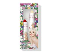 Wet n Wild Marilyn Monroe Icon Lipstick & Balm Set, 2-Piece Lipstick and Lip Balm Set, Moisturizing Formula, Infused with Golden Glitter, pH-Activated Ingredients, Red and Clear